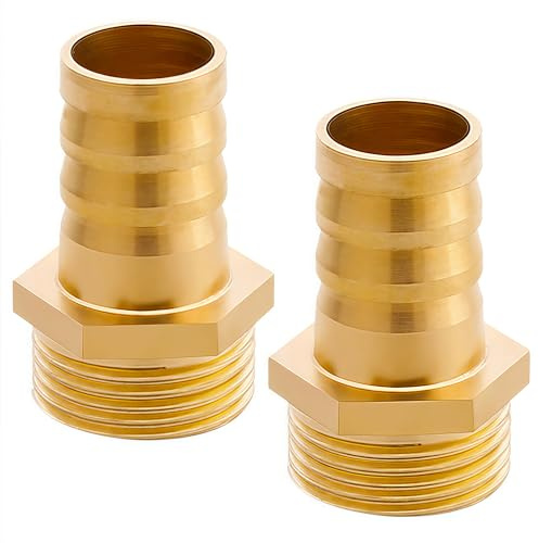 Boquilla de manguera de latón G3/4 (25,7 mm de diámetro), Ag x 19 mm, 2 adaptadores de tubo G3/4 pulgadas, conector de boquilla de manguera de 19 mm, conector de manguera de 19 mm, accesorio roscado