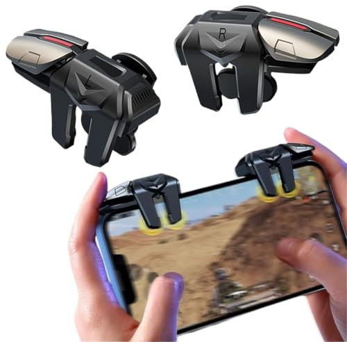 IOURVYA Mobile Controller Handy 4 Triggers Joystick Gaming Gadgets L1R1 L2R2 Auslöser für PUBG COD Kompatibel mit iPhone Smartphone Android iOS