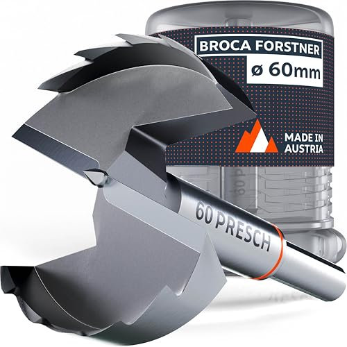 Presch Mèche Forstner Ø 60mm - Mèches à bois ultra tranchantes et durables - Pointe de centrage de haute précision pour des trous ronds parfaits.