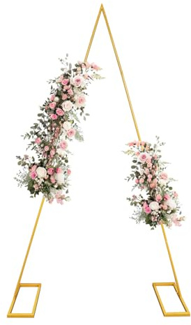 Fiita 6.6FT Metal Triangle Balloon Arch Frame Kit Wedding Arch for Ceremony Garden Arbor Wedding Background Decoration Arch Backdrop Stand for Parties Weddings Bridal Baby Shower Garden