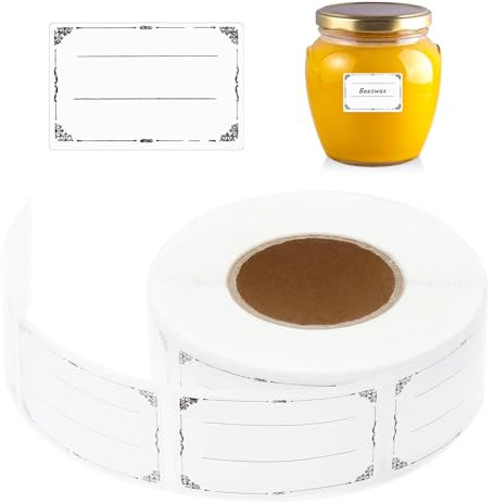 Etichette autoadesive, 1200 pezzi, per bottiglie bianche, per scrivere, cucina, marmellate (5 x 3 cm)