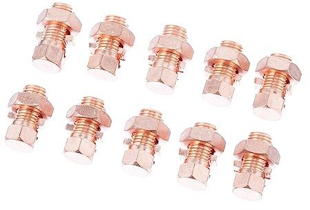 Uonlytech 10 piezas Conectores de Cobre para Cables Eléctricos de Abrazaderas de Resistentes y Duraderas para Empalmes y Tierra