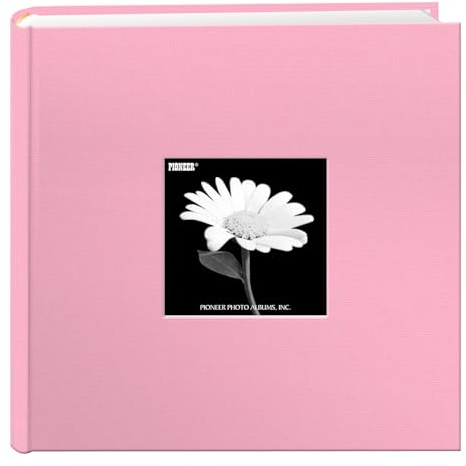 Pioneer Photo Albums Fabric Frame Cover Photo Album 200 Pockets Hold 4x6 Photos, Dreamy Pink