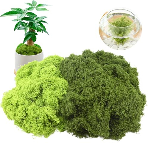 mobumeia 200g Musgo Artificial, Espuma Artificial Decorativa para Bricolaje Presentación de Mesa Arreglos Florales Manualidades Musgo Falso, Decoración para Pared, Navideña, Pesebre, Modelismo, Boda