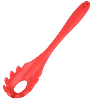 BESPORTBLE Cucchiaio per Spaghetti in Silicone Alimentare Mestolo da Cucina Fori per Appendere Utensile per Uso Domestico Catering Picnic e Buffet Resistente e Non Danneggia Pentole