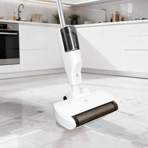 Cordless Wet-Dry Vacuum Cleaner and Spray Mop for Hard Floors, 3 in 1 Lightweight Portable Electric Vac Spray Mop with Water Tank, Powerful Hard Floor Cleaner Machine, for Hardwood Floors, Laminate
