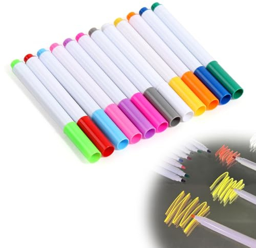 YAYNO 12 unidades de colores para pizarra de notas LED marcadores para pizarra de notas LED compatibles con tableros de mensajes de acrílico luminosos y pizarra de notas marcadores de borrado en seco