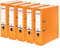 Original Falken 5er Pack PP-Color Kunststoff-Ordner. Made in Germany. 8 cm breit DIN A4 orange Vegan Ringordner Aktenordner Briefordner Büroordner Plastikordner Schlitzordner