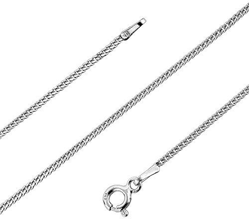 Avesano Panzerkette Damen 925 Silber 1,4 mm „Made in Italy“ – Sterling Silber Halskette ohne Anhänger – Silberkette 50 cm – Geschenkidee für Frauen 101041–050
