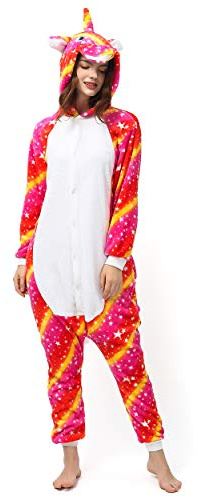 Katara 1744 Jumpsuit, Damen Herren Erwachsene, Einhorn Sun Orange, Körpergröße 155-165cm (M)