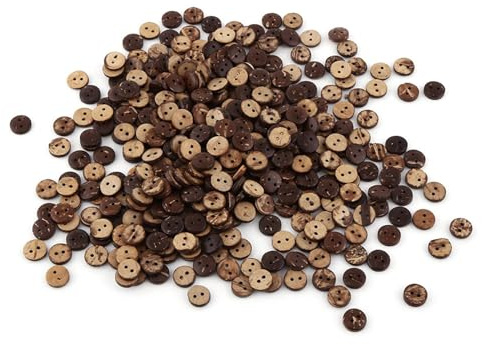Bottoni da cucire da 400 pezzi, bottoni rotondi marroni naturali con 2 fori per accessori da arredamento per scrapbooking fai da te da cucire fai da te 10mm
