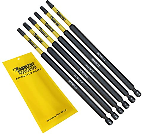 SabreCut 6pcs SCRK152TX 152mm T15 TX15 T20 TX20 T25 Slagskruvbits