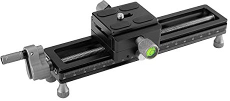Fotopro Deslizador de Riel de Enfoque Macro para fotografía Macro de Primeros Planos con Placa de liberación rápida de aleación de Aluminio Universal Camera Slider for DSLR Camera Camcorder