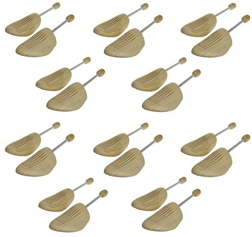 Sneakerprofi 10 Paar Holz Spiralfeder Schuhspanner AUS Echtholz von Gr. 36-48 Herren/Damen, Schuhspanner:42-43, Birkenholz Natur