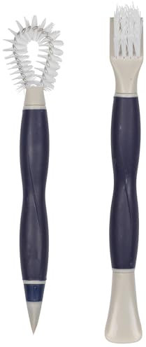 Beldray LA030124FEU7 Deep Clean Dual-Sided Detail Brushes – Brush Head for Scrubbing, Oval Flexible Brush Head for Hard-to-Reach Areas, Rubber Heads for Scratch-Free Deep Cleaning, Non-Slip Handle