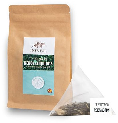 Te verde sencha con cola de caballo, mate y piña - te japonés desintoxicante - infusión dietética - infusión depurativa - Te de hierbas para eliminar líquidos (15 pirámides)