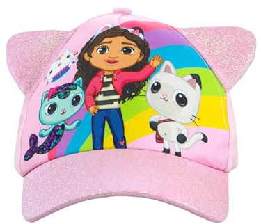 DreamWorks Gabby's Dollhouse Barnkeps | Flickbasebollkeps | Basebollkepsar | Glittrande Sommarhattar För Flickor | One Size Rosa