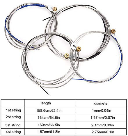 MOUMOUTEN Kontrabasssaite, IRIN Stahl Kontrabasssaiten Drahtsaite Professionelles Musikinstrumentenzubehör
