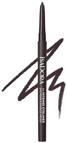 IsaDora Kajal, impermeabile, colore nero, intenso, 24H, forte tenuta senza sbavature, penna per penna, ideale per Smokey Eyes, penna Kajal, colore nero, impermeabile, particolarmente facile da