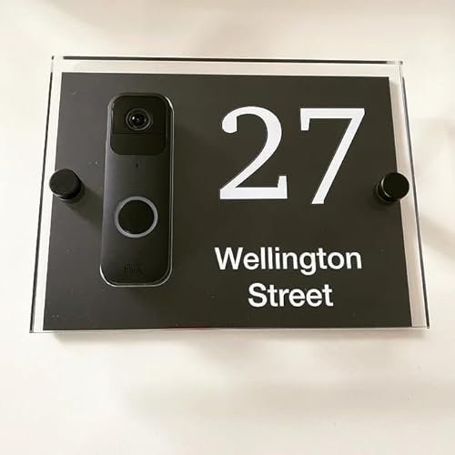 BLINK Acrylic Doorbell House Number Sign (Black)