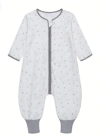 Baby sovsäck sommar med fötter 0,5 tog 100 % bomull barn sommar sovsäck med ärmar för pojkar och flickor, stjärna, S/65-85CM
