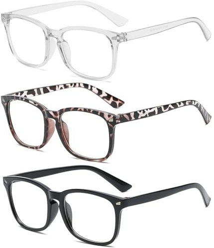 Gafas Luz Azul,3 Pares Gafas de Ordenador Gaming,Antifatiga Gafas Anti Azules Unisex Proteccion Máxima,Gafas Proteccion Luz Azul,Blue Light Blocking Glasses,para Ordenador,Gamingy Lectura,Protección