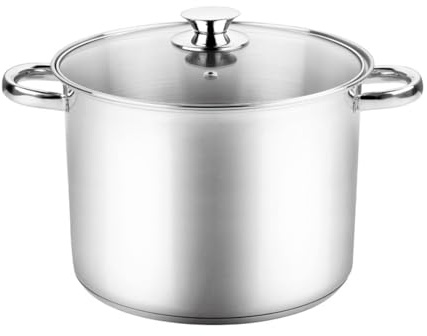VIER Olla Recta 20x20 cm – Acero Inoxidable 18/10 Premium, Capacidad 6,3L – Fondo Difusor para Inducción – Asas Robustas remachadas – Apta para Todo Tipo de Cocinas y Lavavajillas