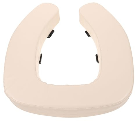 TOYZFRIENDY Cojín Acolchado para Asiento de Inodoro Elevador Grueso con Esponja de Alta Densidad, Funda Beige para Personas Mayores, Soporte Cómodo Antideslizante para Baño