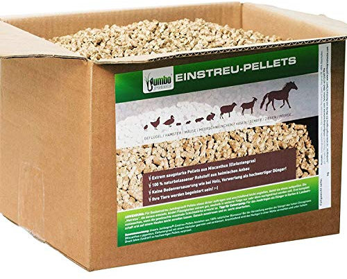 Kleintier-Einstreu Pellets aus Miscanthus/Elefantengras für Hasen Kaninchen Maus Vogel Meerschweinchen - Kleintierstreu/Hamsterstreu statt Stroh- u. Hobelspäne für Käfig & Stall (10 kg)