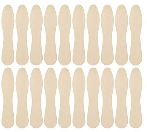BESTonZON 100 stücke Holz Eislöffel Holz Schnupper Löffel EIS am Stiel Paddel Löffel