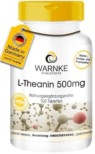 L-Théanine comprimés - 500mg - vegan - 100 comprimés - Acides aminés | Warnke Vitalstoffe - Qualité des pharmacies allemandes