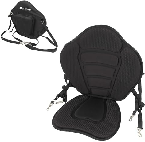 Kayak Seat Luxurious Padded Canoe SUP Seat Adjustable Boat Seat Comfortable Composite Quick Dry Fishing Seat Back Support for Universal Sit