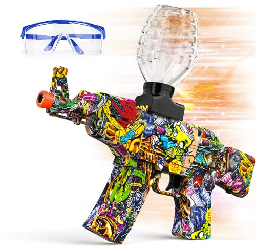 Anstoy Splat Gun Electric with Gel Ball Blaster AEG AKM-47 Splatter Ball Blaster for Outdoor Activities-Fighting Shooting Team Game Ages 14+(Halloween)
