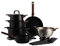 BK Simply Ceramic 14-teiliges Kochgeschirr-Set mit Antihaftbeschichtung, Schwarz