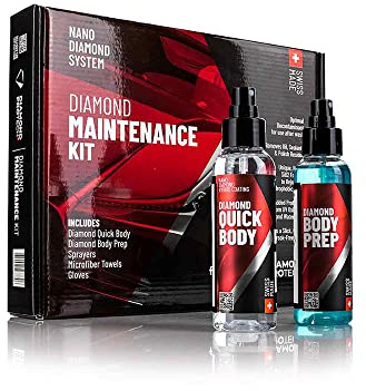 DIAMOND PRO TECH Kit Tratamiento Ceramico Coche - Ceramic Coating Diamond Quick Body + Quick Prep, Kit de Protección Cerámica 100 ml, aplicación rápida y sin esfuerzo, protección hidrofóbica Coche