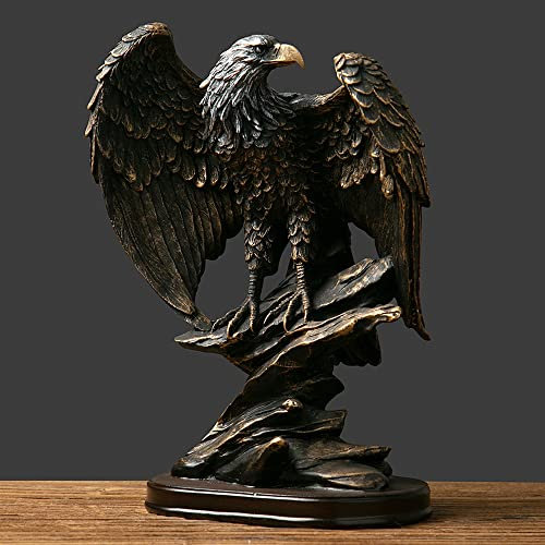 fazhongfa Adler-Statue, Skulptur, Dekoration, bronziertes Harz, Sammlerstück, dekorativ für Büro, Zuhause, Zimmer, Wohnzimmer, Desktop, Dekoration, als bedeutungsvolles Geschenk für Männer, Kollegen,