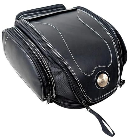 MAYINGLON Motorbike Saddle Bag Multifunktionaler Reiserucksack Große Kapazität Retro wasserdichte Motorrad-Leder-Rücksitztaschen Hecktasche Motorbike Side Bag