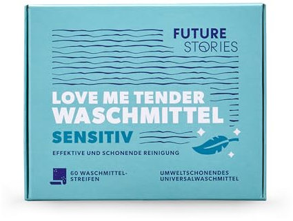 Future Stories Waschmittel-Blätter Laundry Sheets Vollwaschmittel - 60 Wäscheladungen - nachhaltig, vegan - Sensitiv