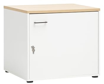 Schildmeyer Mehrzweckschrank abschließbar Solea 158844, weiß matt, 67,1 x 60 x 60 cm