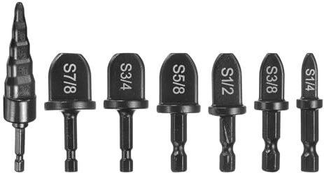QUARKZMAN 7Pcs Juego De barrenas Para Herramienta De Recalcar Negro