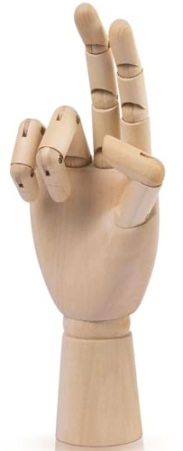 Art Wooden Hand, 10Inches Wooden Hand Mannequin Figure for Jewelry Display and Drawing, Sketching, Painting (10 Right Hand )