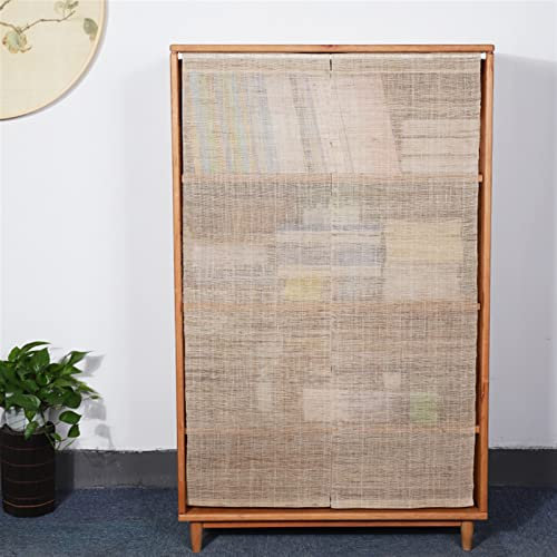 Ramie gardiner för kök och badrum, dammtät hängande dörr och garderobspaneler, japanska noren med, 55 cm B x 90 cm H Linne förvaringslösningar