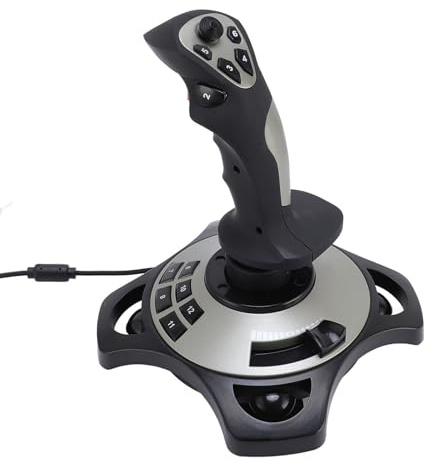 VBESTLIFE Flight Simulator Controls, Flight Joystick Controller with Vibration Function and Throttle Controls, USB Wired Flight Stick for Wins 7 8 10 11