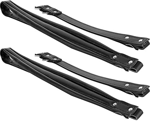 ZJchao Accordion Straps, Adjustable Accordion Strap 2Pcs Shoulder Set Kit Adjuatbale PU Leather Accessory for 16‑120 Bass (Black)