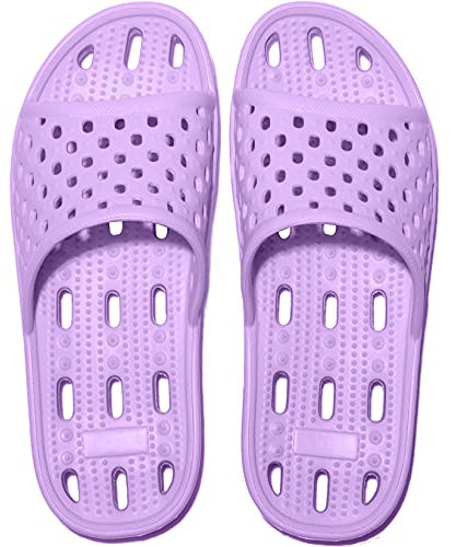 Ranberone Zapatillas de Ducha para Mujeres Antideslizantes Chanclas y Sandalias de Piscina Sandalias de Baño (Morado, Numeric_37)