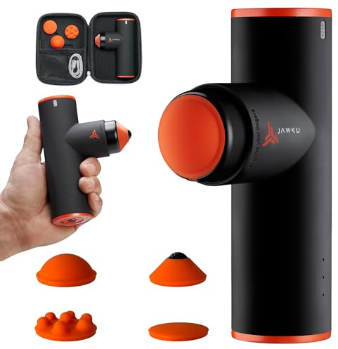 JAWKU Muscle Blaster Mini Cordless Percussion Massage Gun, Rechargeable Handheld Stimulation, Ultra Silent Vibration and Deep Tissue Muscle Massager