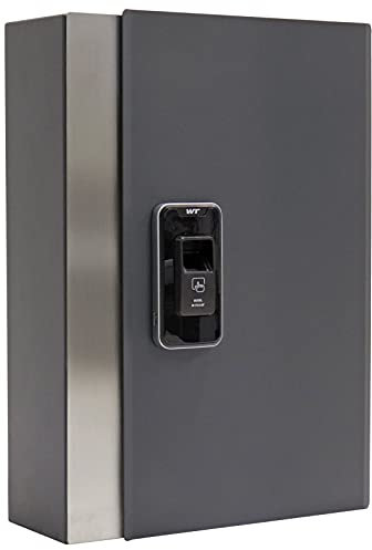 Profirst Schlüsselschrank Stans 60 Stahl Fingerprint Notbestromung Anthrazit Schlüsseltresor Platz für 68 Schlüssel inkl. Befestigungsmaterial