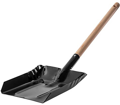 KADAX Pelle à Cendres en Métal avec Poignée en Bois - Pelle à Charbon pour Four et Cheminée (Grand)