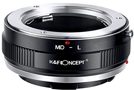 K&F Concept -Adaptador de Enfoque Manual, Compatible con Lentes Objetivos de Minolta Rokkor (SR/MD/MC) Mount y Cuerpos de Cámara Leica L Mount, Anillo Adaptador Manual Lens