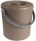 #11 Mülleimer 10 Liter mit verschließbarem Deckel und Henkel - Taupe - 27cm hoch - Ø24cm | Abfallsammler Biomüll Eimer Küche Mülltonne Windeleimer Senioren Baby Kunststoff rund